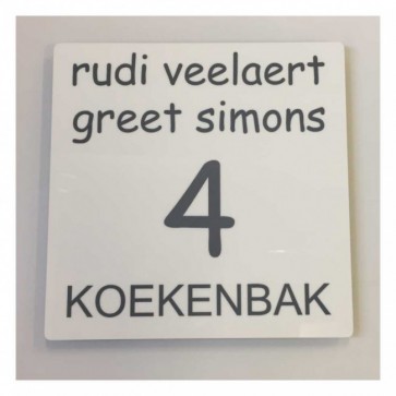 Aluminium naambord 15 x 15 cm met montageplaat