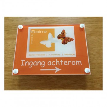 Bedrijfsnaambord plexiglas 145 x 145 mm