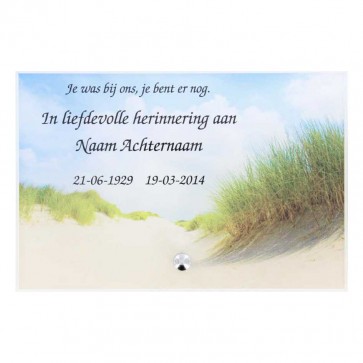 Gedenk tafel plexiglas 15 x 10 cm