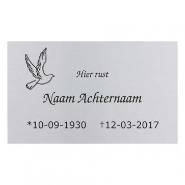 Gedenkbord RVS 30 x 18 cm