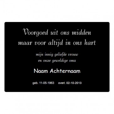Gedenkplaat 30 x 20 cm