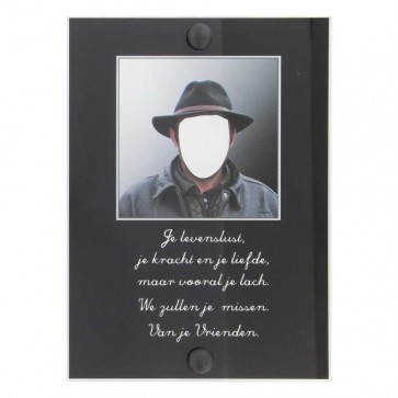 Gedenkplaat plexiglas 13 x 18 cm