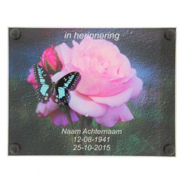 Gedenkplaat plexiglas 195 x 145 mm