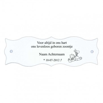 Gedenkplaatje 125 x 40 mm