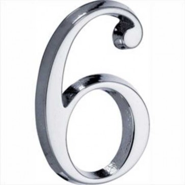 Chroom huisnummer 6 glans