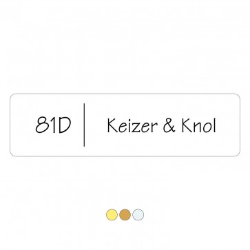 Kunststof naamplaatje 110 x 30 mm wit