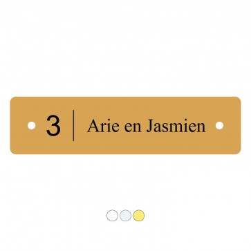 Kunststof naamplaatje 90 x 20 mm goud