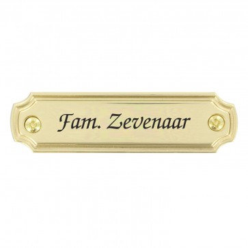 Messing naambord 100 x 27 mm