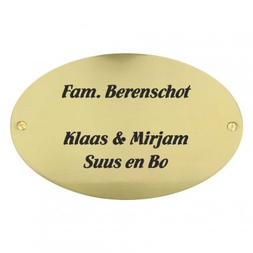 Messing naambord 150 x 95 mm
