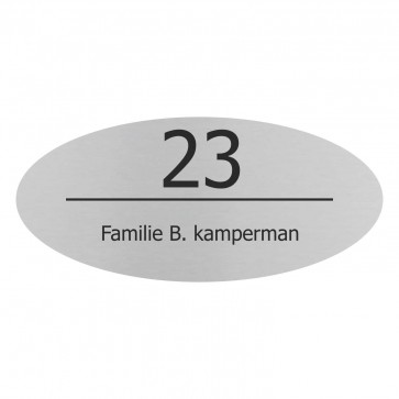 rvs naamplaatje 200 x 90 mm