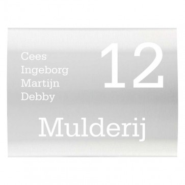 RVS naambord gebogen 20 x 15 cm