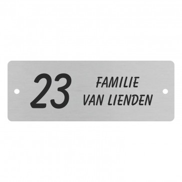rvs naamplaatje 110 x 40 met gaten