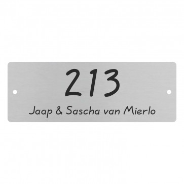 rvs naamplaatje 140 x 50 mm met gaten