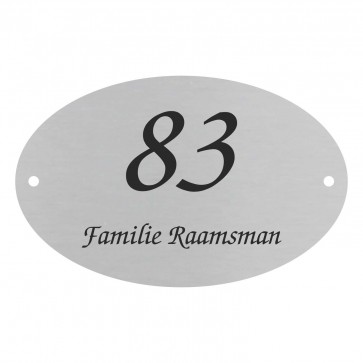 rvs naamplaatje 110 x 70 mm met schroeven