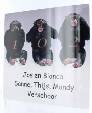 Aluminium naambord 30 x 30 cm met montageplaat