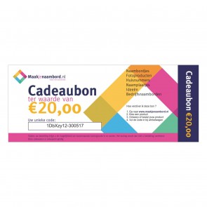 Cadeaubon 20 euro