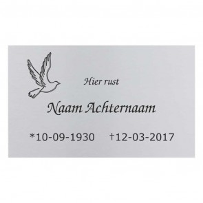 Gedenkbord RVS 30 x 18 cm