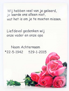 Gedenkplaat 30 x 40 cm