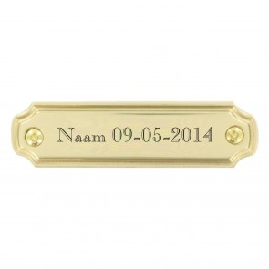 Gedenkplaat messing 100 x 27 mm