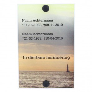 Gedenkplaat plexiglas 10 x 15 cm