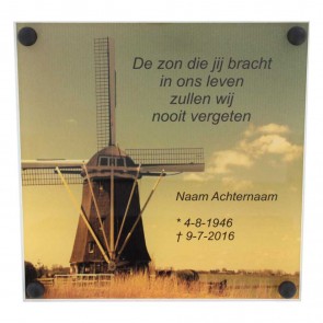 Gedenkplaat plexiglas 195 x 195 mm
