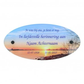 Gedenkplaat plexiglas 29 x 14 cm