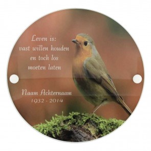 Gedenkplaat plexiglas rond 195 mm