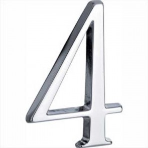 Chroom huisnummer 4 glans