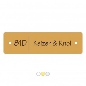 Kunststof naamplaatje 110 x 30 mm goud