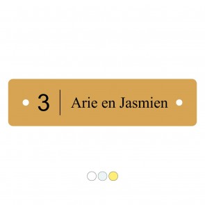 Kunststof naamplaatje 90 x 20 mm goud
