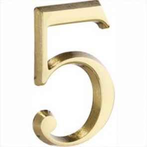 Messing huisnummer 5 glans