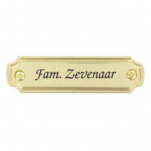 Messing naambord 100 x 27 mm