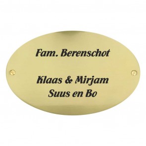 Messing naambord 150 x 95 mm