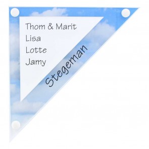 Plexiglas naambord 195 x 195 mm