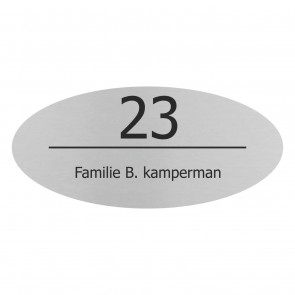 rvs naamplaatje 200 x 90 mm