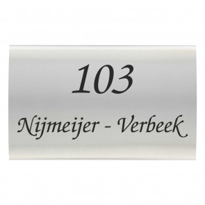 RVS naambord gebogen 25 x 15 cm
