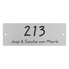 rvs naamplaatje 140 x 50 mm met gaten