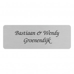 rvs naamplaatje 85 x 30 mm