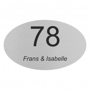 rvs naamplaatje 140 x 85 mm