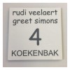 Aluminium naambord 15 x 15 cm met montageplaat