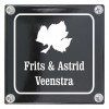 Emaille naambord 10 x 10 cm / Gebold Emaille