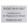 Gedenkbord rvs 15 x 10 cm