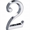 Glans chroom huisnummer (2)  12 cm