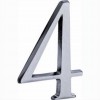 Mat chroom huisnummer (4)  12 cm