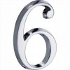 Glans chroom huisnummer (6)  12 cm