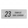 RVS naamplaatje 11 x 4  cm met schroeven