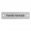 RVS naamplaatje 8 x 2 cm met schroeven
