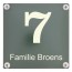 Emaille naambord 10 x 10 cm gebold groen