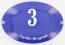 Emaille naamplaat ovaal 16 x 11 cm blauw-wit gebold