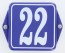 Emaille naamplaat 12 x 10 cm blauw met oor